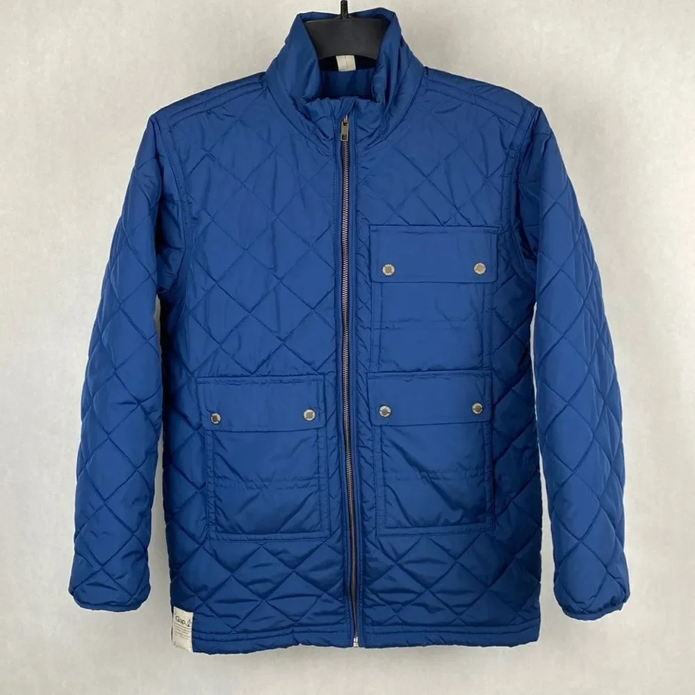 GapKids Coat Jacket Size XL 12 Blue Quilted Long Pockets